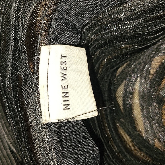 Nine West Black Straw & Mesh Wide Brimmed Hat - Picture 5 of 7